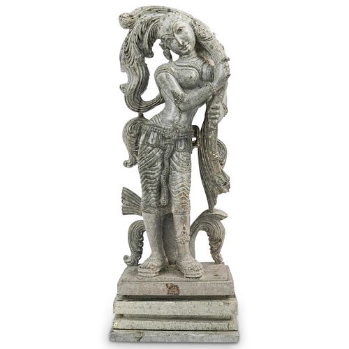 ANTIQUE CARVED STONE HINDU PARVATI