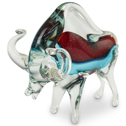 MURANO ART GLASS BULL "TORUS "SCULPTUREDESCRIPTION: