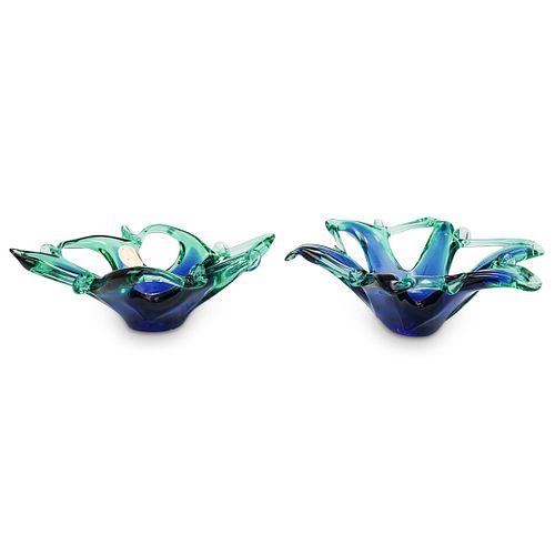 PAIR OF MURANO ART GLASS CENTER