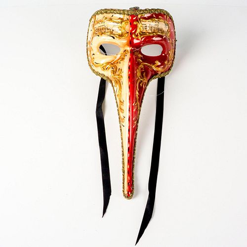 VENETIAN MASK, PLAGUE DOCTOR, RED AND