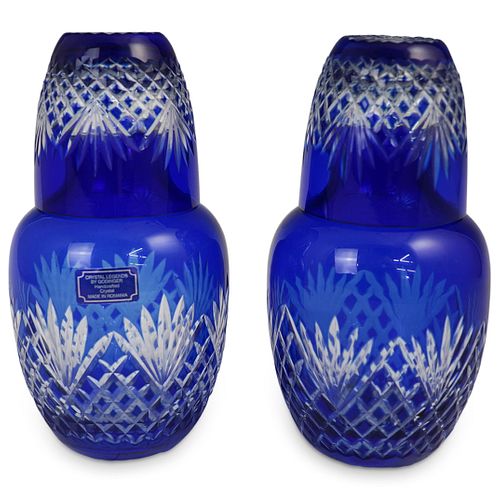 (4 PC) GODINGER COBALT CRYSTAL