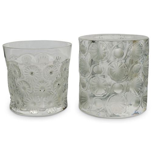  2 PC LALIQUE CRYSTAL TOKYO  38ff36