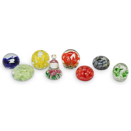 (8PC) "ST. CLAIR" GLASS PAPERWEIGHT