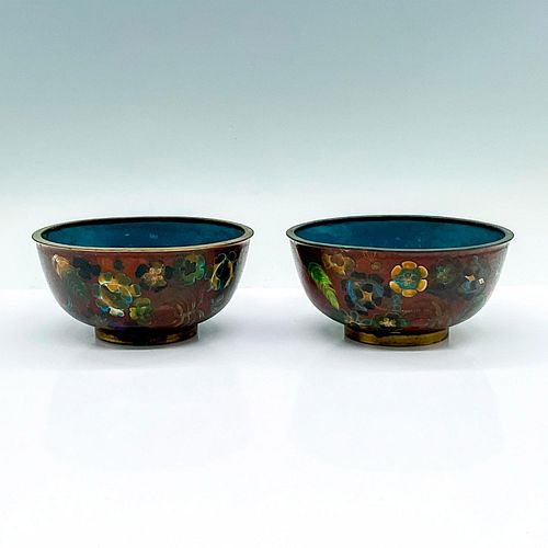 PAIR OF VINTAGE CHINESE CLOISONNE BOWLSA