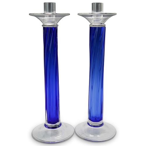 LARGE COBALT BLUE GLASS CANDLE