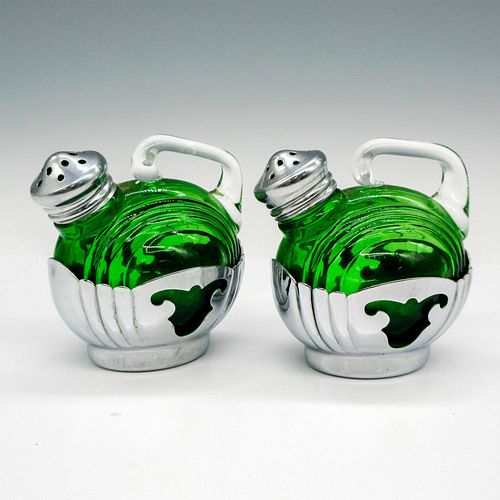 2PC FARBER BROTHERS GLASS AND CHROME