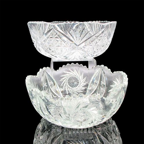 2PC AMERICAN BRILLIANT CUT CRYSTAL BOWLSSaw