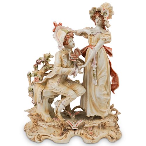 CAPODIMONTE PORCELAIN FIGURAL GROUPDESCRIPTION  39007c