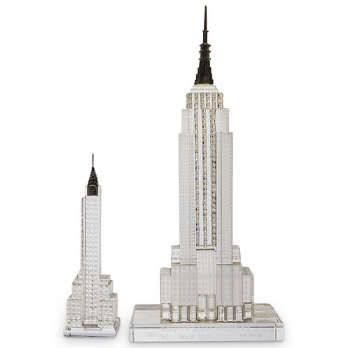  2PC CRYSTAL EMPIRE STATE BUILDING 3900c0