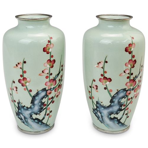 PAIR OF JAPANESE CELADON ENAMELED