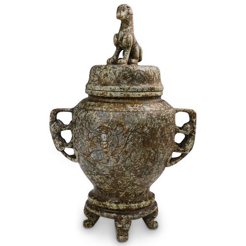 ANCIENT ORIENTAL FIGURAL LIDDED 3900cf