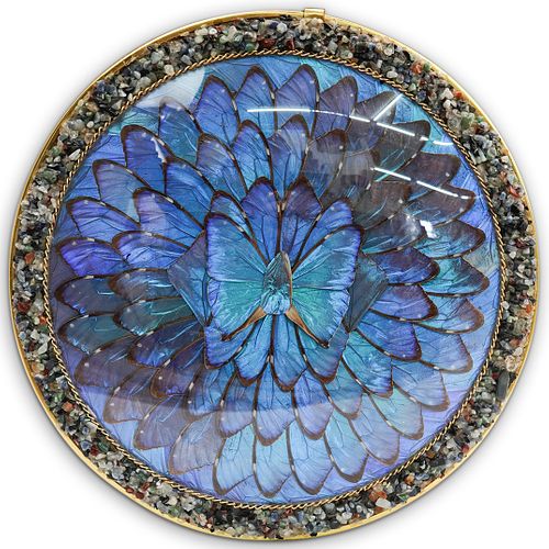 VINTAGE MORPHO BUTTERFLY WALL PLAQUEDESCRIPTION  390132