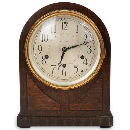 SETH THOMAS WOODEN MANTLE CLOCKDESCRIPTION  39012b