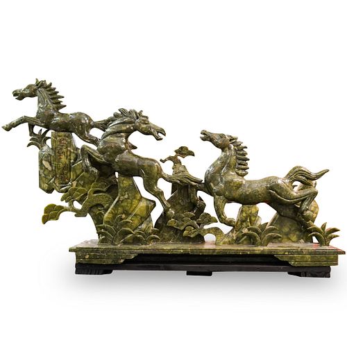CHINESE FAUX JADE HORSE SCULPTUREDESCRIPTION  390143