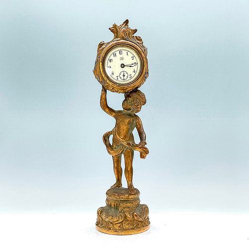 JENNING BROS CLOCK GOLD TONED FIGURINEThis