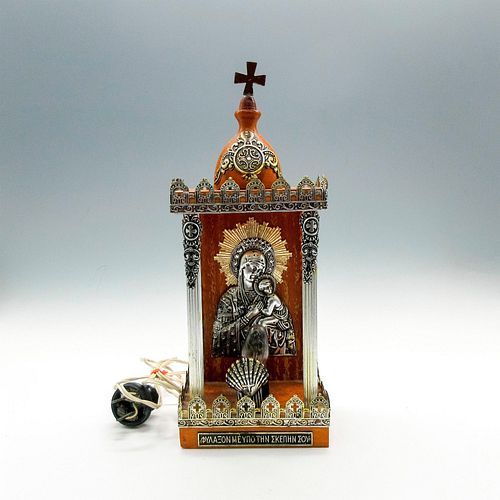 RELIGIOUS GREEK ORTHODOX WOODEN MADONNA