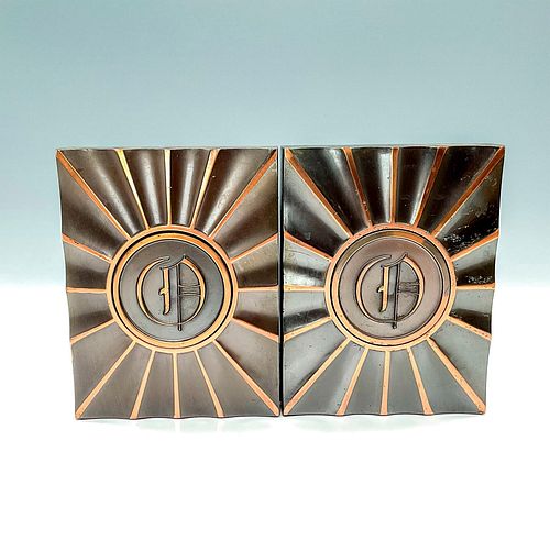 MID CENTURY BOOKENDS MONOGRAMMED 390155