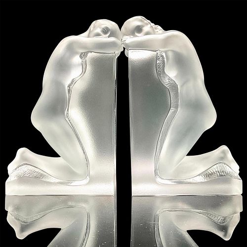 PAIR OF LALIQUE CRYSTAL BOOKENDS  3901a6