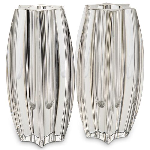  2 PC BACCARAT MODERNIST CLEAR 3901ca