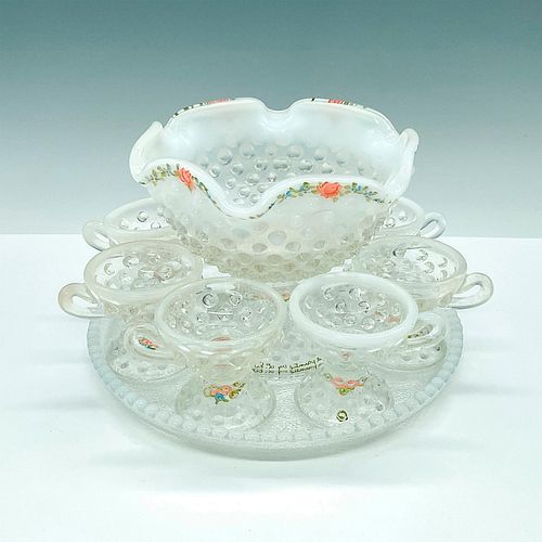 8PC MINI PUNCH BOWL AND 6 CUPS FENTON