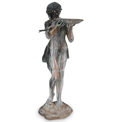 LARGE PATINATED BRONZE FIGURAL