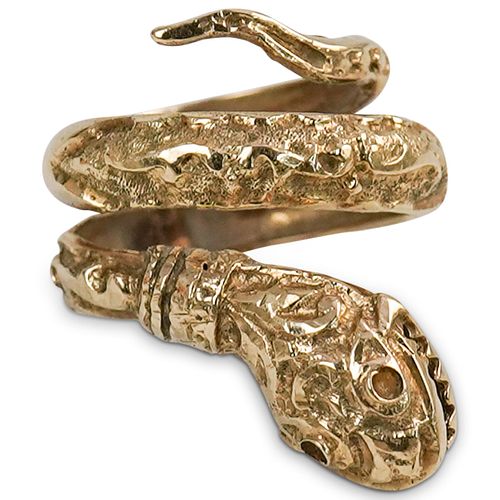 ISRAELI 14K GOLD SNAKE RINGDESCRIPTION: