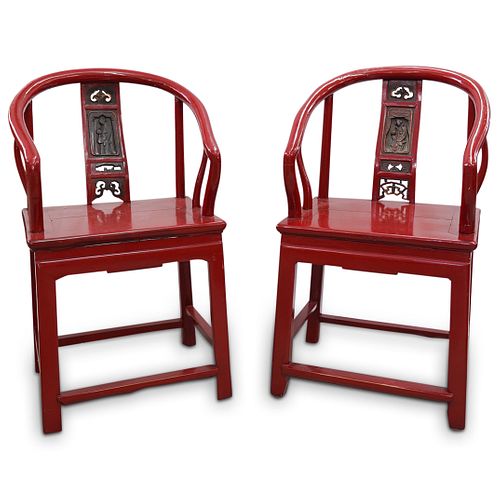 CHINESE RED LACQUER CHAIRSDESCRIPTION  3902cf