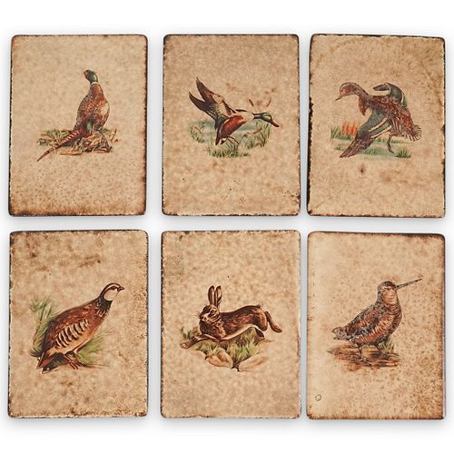  6 PC VINTAGE GAME BIRD CERAMIC 39033b