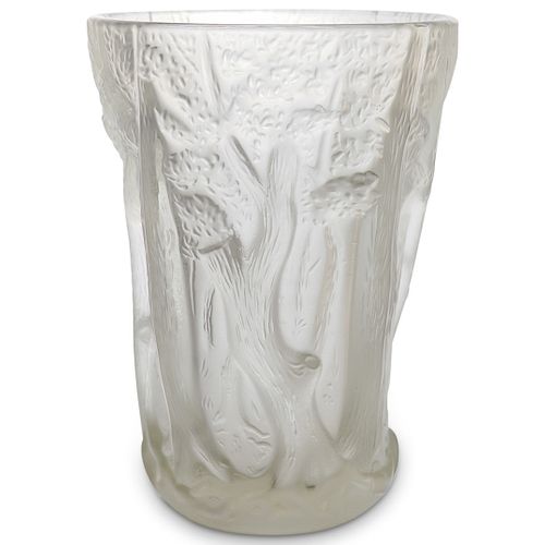 ART DECO FROSTED GLASS FOREST VASEDESCRIPTION: