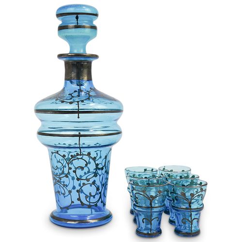 (7 PC) BOHEMIAN CRYSTAL GLASS DECANTER