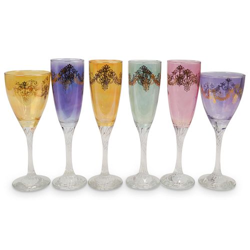  6 PC VENETIAN GLASS   3903ab