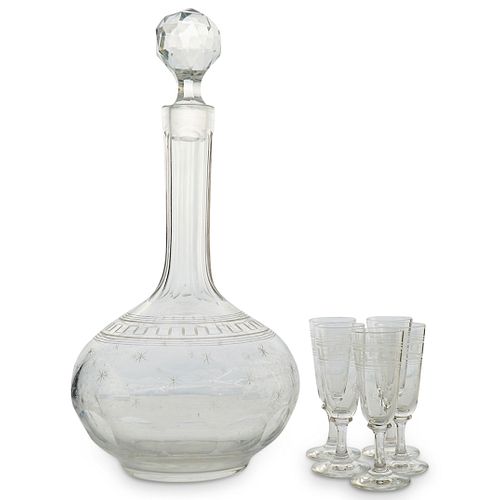  7 PCS GLASS DECANTER CORDIAL 3903c0