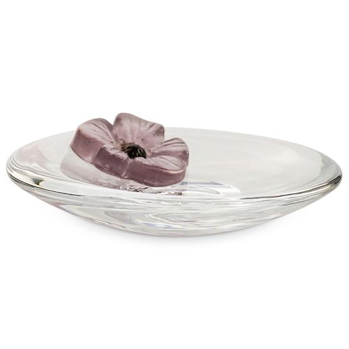 DAUM ART GLASS SAUCER PLATE W  3903fb