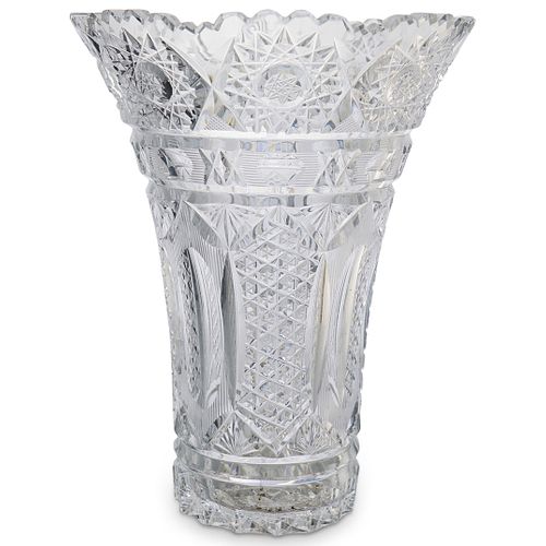 WATERFORD CRYSTAL GLASS FLARED VASEDESCRIPTION: