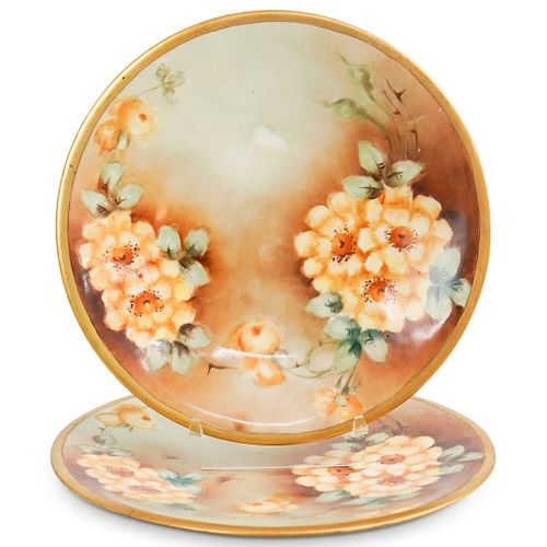  2 PC ANTIQUE LIMOGES FLORAL PORCELAIN 390468