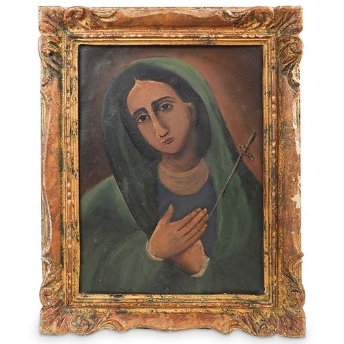 18TH CENT MADONNA PAINTING ON 390486