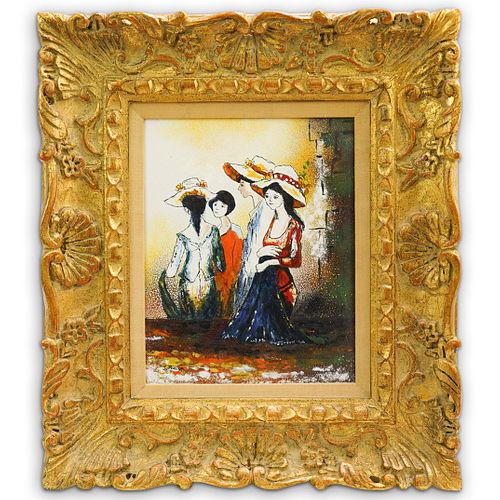 SIGNED ENAMEL ON PLAQUE PAINTINGDESCRIPTION  39049c