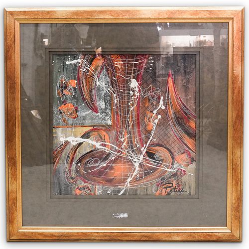 PETERS MIXED MEDIA ABSTRACT PAINTINGDESCRIPTION: