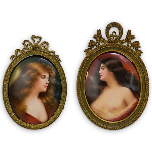 (2 PC) ANTIQUE EROTIC VIENNA FRAMED