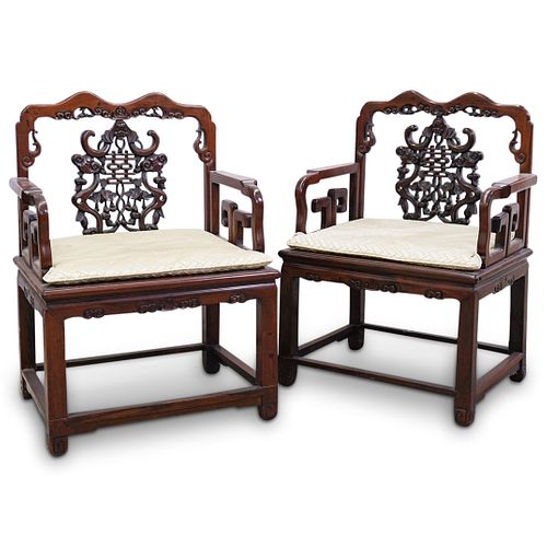  2 PC A PAIR OF CARVED CHINESE 39061c