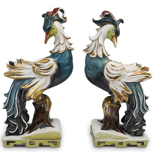 CAPODIMONTE PORCELAIN BIRD FIGURINESDESCRIPTION: