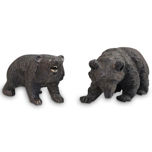 PAIR OF BLACK FOREST CARVED BEARSDESCRIPTION  390680
