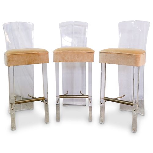  3 PC LUCITE TALL CHAIR STOOL 390682