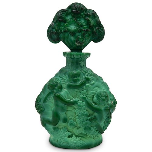 VINTAGE MALACHITE GLASS PERFUME 3906ab