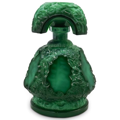 A LARGE MALACHITE GLASS PERFUME