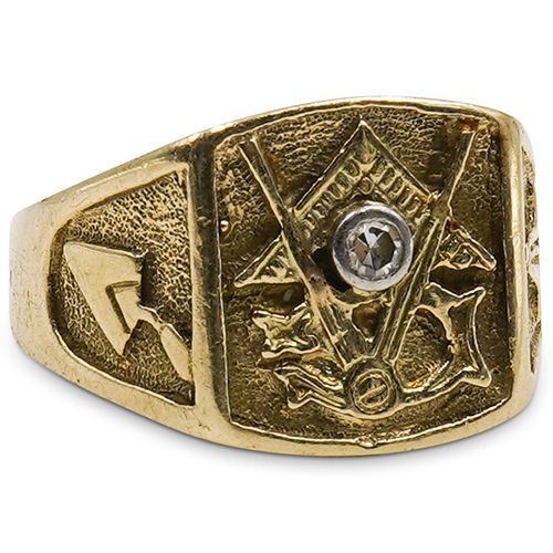 14K GOLD MASONIC RINGDESCRIPTION: a