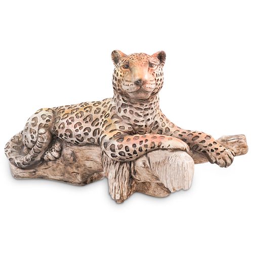 LARGE VINTAGE LEOPARD PLASTER SCULPTUREDESCRIPTION  390758