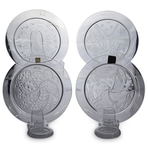  4 PC LALIQUE CRYSTAL PLATESDESCRIPTION  390776