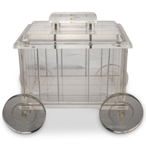 DESIGNER LUCITE ICE BUCKET CARTDESCRIPTION: