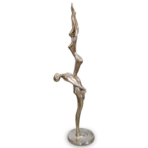 NICKEL PLATED BRONZE ACROBAT SCULPTUREDESCRIPTION  390798